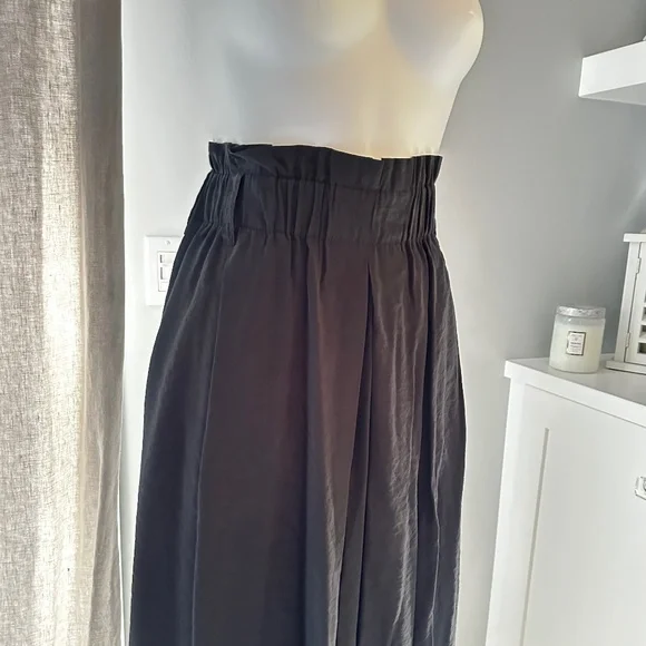 RUTI Soft Flowy Wide-Leg Black Paperbag Ankle Pant Sz XS/S - Picture 2 of 3